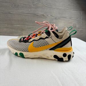 Nike React Element 55 Sunburst Yellow Sneakers Men’s 8.5 Running Lifestyle Shoes